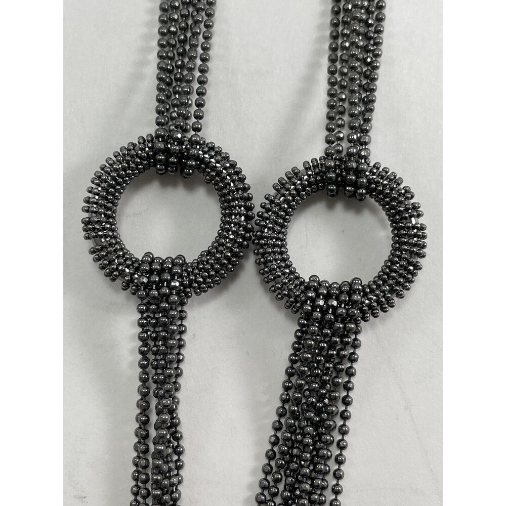 Joan Rivers Multichain And Circles 29 inch Necklace Rhinestone Dark Silver Tone - Picture 13 of 16